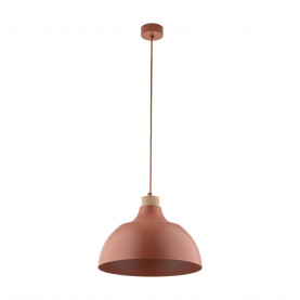Lampa wisząca z drewnem Cap Brick 34cm ceglana TK Lighting