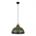 Lampa wisząca z drewnem Cap 34cm zielona TK Lighting