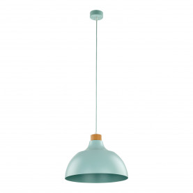 Lampa wisząca z drewnem Cap 34cm miętowa TK Lighting