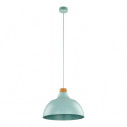 Lampa wisząca z drewnem Cap 34cm miętowa TK Lighting