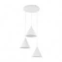 Lampa wisząca stożek 3 punktowa Cono White III 42cm biała TK Lighting
