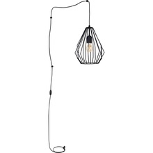Dekoracyjna Lampa wisząca druciana z przewodem Brylant Czarna TK Lighting do salonu, sypialni i poczekalni.
