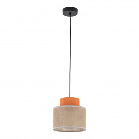 Lampa wisząca boho Duo 20cm juta / pomarańczowy TK Lighting