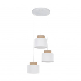Lampa wisząca boho 3 punktowa Duo 35cm juta / biały TK Lighting
