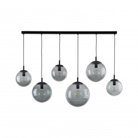 Lampa wisząca 6 szklanych kul na listwie Esme 130cm grafitowa TK Lighting