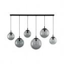 Lampa wisząca 6 szklanych kul na listwie Esme 130cm grafitowa TK Lighting