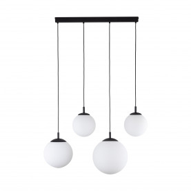 Lampa wisząca 4 szklane kule na listwie Esme 87cm biało-czarna TK Lighting