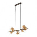 Lampa wisząca szklana 7 kul Estera 90cm bursztynowy / brąz TK Lighting