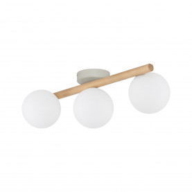 Plafon szklany 3 kule Estera biały / sosna TK Lighting
