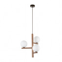 Lampa wisząca szklana 3 kule Estera 33cm biały / orzech TK Lighting