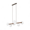 Lampa wisząca szklana 7 kul Estera 90cm biały / orzech TK Lighting