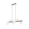 Lampa wisząca szklana 9 kul Estera 117cm biały / orzech TK Lighting