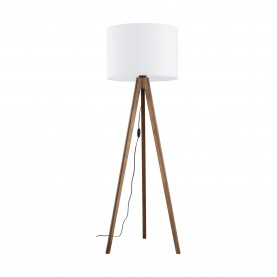 Lampa trójnóg z abażurem Grand 50cm H145cm biały / orzech TK Lighting