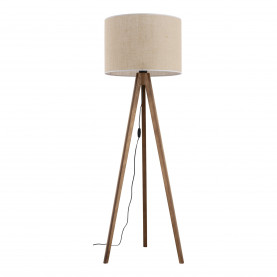 Lampa trójnóg z abażurem Grand 50cm H145cm juta / orzech TK Lighting