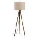 Lampa trójnóg z abażurem Grand 50cm H145cm juta / orzech TK Lighting