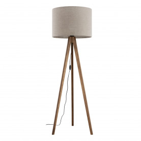 Lampa trójnóg z abażurem Grand II 50cm H145cm juta / orzech TK Lighting
