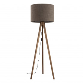 Lampa trójnóg z abażurem Grand 50cm H145cm brązowy / orzech TK Lighting