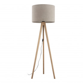Lampa trójnóg z abażurem Grand II 50cm H145cm len / sosna TK Lighting