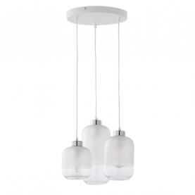 Lampa wisząca szklana potrójna Marco III 37cm biała TK Lighting