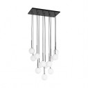 Lampa wisząca 13 szklanych kul na listwie Martin 60cm biało-czarna TK Lighting