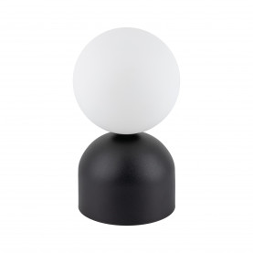 Lampa stołowa szklana kula Miki biały / czarny TK Lighting