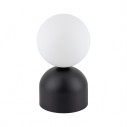 Lampa stołowa szklana kula Miki biały / czarny TK Lighting