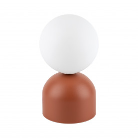 Lampa stołowa szklana kula Miki biały / ceglany TK Lighting