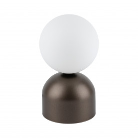 Lampa stołowa szklana kula Miki biały / brązowy TK Lighting