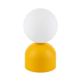 Lampa stołowa szklana kula Miki biały / żółty TK Lighting
