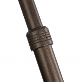 Lampa podłogowa łukowa z abażurem Moby brązowa TK Lighting. Elegancka lampa stojąca o smukłej, łukowej podstawie i dużym, beżowym abażurze z tkaniny.  Nowoczesny design, brązowe wykończenie. Idealne oświetlenie salonu lub sypialni. 2