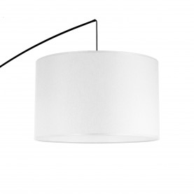 Lampa podłogowa łukowa Moby TK Lighting. Elegancka lampa stojąca z białym abażurem i czarną, smukłą podstawą.  Idealne oświetlenie do salonu lub sypialni.  Nowoczesny design, wysokiej jakości materiały. 2