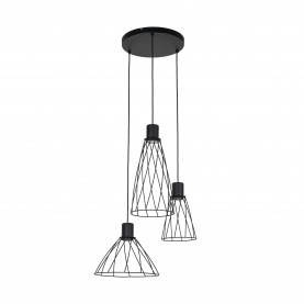 Lampa wisząca druciana potrójna Modesto 50cm czarna TK Lighting