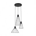 Lampa wisząca druciana potrójna Modesto 50cm czarna TK Lighting