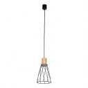 Lampa wisząca druciana Modesto Wood 16cm czarny / sosna TK Lighting