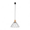 Lampa wisząca druciana Modesto Wood 29,5cm czarny / sosna TK Lighting