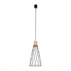 Lampa wisząca druciana Modesto Wood 19cm czarny / sosna TK Lighting