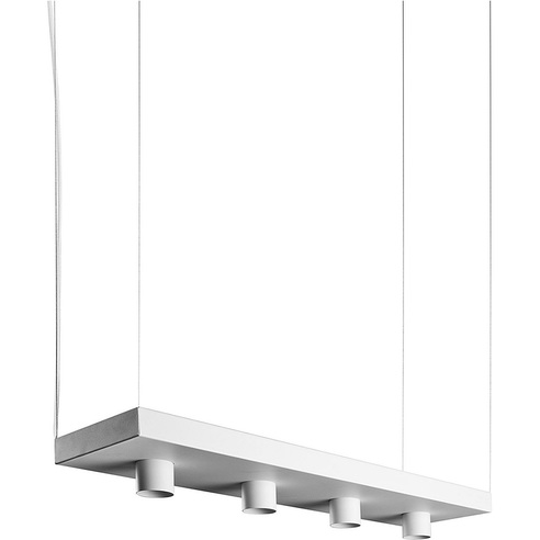 Stylowa Lampa wisząca podłużna 4 punktowa z półką Plant Biała Nowodvorski nad stół, biurko lub do recepcji.