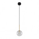 Lampa wisząca szklana kula Nilos 12cm przeźroczysty / złoty / czarny TK Lighting