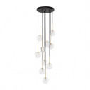 Lampa wisząca / żyrandol szklany 10 kul Nilos 42cm przeźroczysty / złoty / czarny TK Lighting