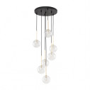 Lampa wisząca / żyrandol szklany 7 kul Nilos 37cm przeźroczysty / złoty / czarny TK Lighting