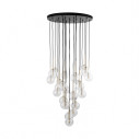 Lampa wisząca / żyrandol szklany 26 kul Nilos 62cm przeźroczysty / złoty / czarny TK Lighting