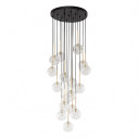 Lampa wisząca / żyrandol szklany 17 kul Nilos 52cm przeźroczysty / złoty / czarny TK Lighting
