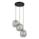 Lampa wisząca szklana potrójna Omega 52cm grafitowa TK Lighting