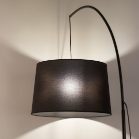 Lampa podłogowa Orta 200cm czarna TK Lighting - lampa stojąca łukowa. Elegancka, czarna lampa o wysokości 200cm z wiszącym abażurem.  Minimalistyczny design, stabilna podstawa. Idealne oświetlenie salonu lub sypialni. 2
