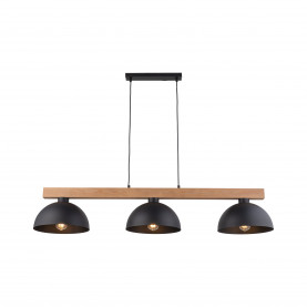Lampa wisząca loft 3 punktowa Oslo 118cm czarny / sosna TK Lighting