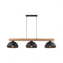 Lampa wisząca loft 3 punktowa Oslo 118cm czarny / sosna TK Lighting