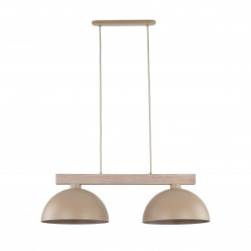 Lampa wisząca skandynawska 2 punktowa Oslo Sabia 83cm beżowy / drewno TK Lighting