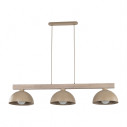 Lampa wisząca skandynawska 3 punktowa Oslo Sabia 118cm beżowy / drewno TK Lighting