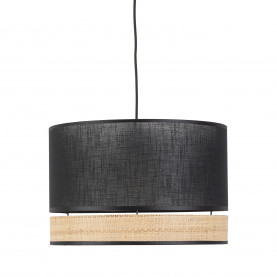 Lampa boho wisząca Paglia New 38cm czarny / plecionka TK Lighting