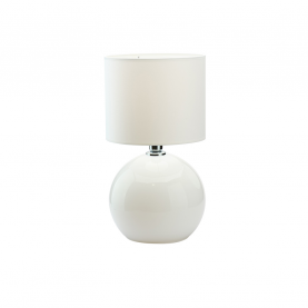 Lampa stołowa szklana z abażurem Palla Small biała TK Lighting
